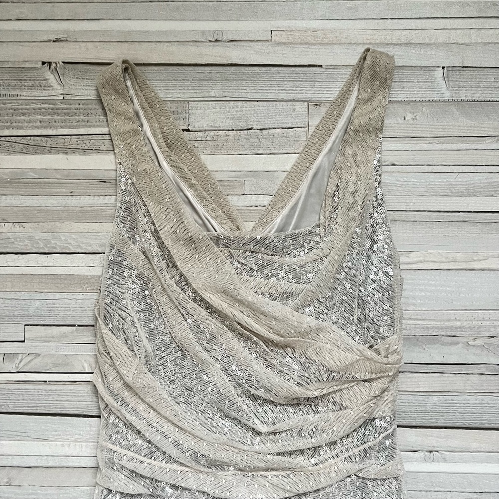 Express Silver Sequin Mesh Mini Dress – Size 6 - Picture 5 of 16